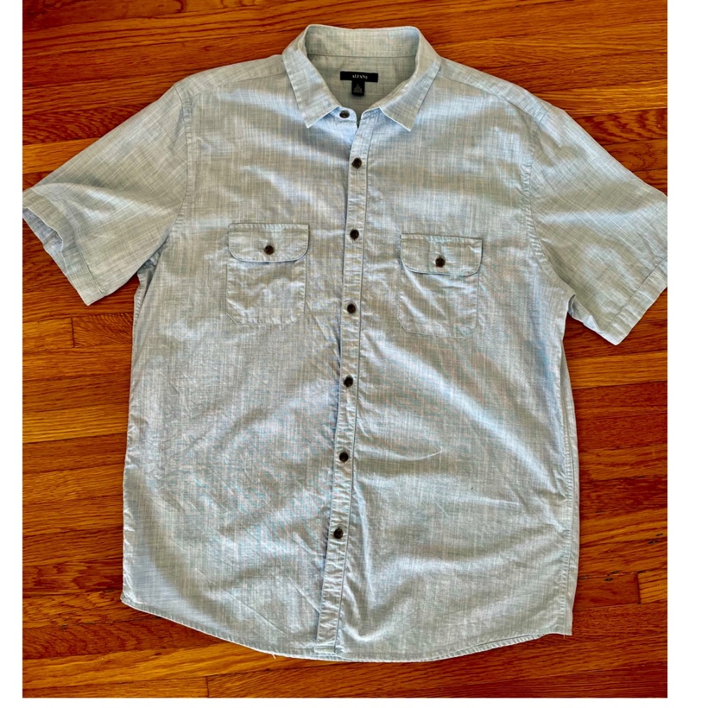 Alfani Cotton Short Sleeved Shirt • L